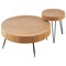 2 Piece Round Coffee Table Set with 1 End Side Table for Living Room